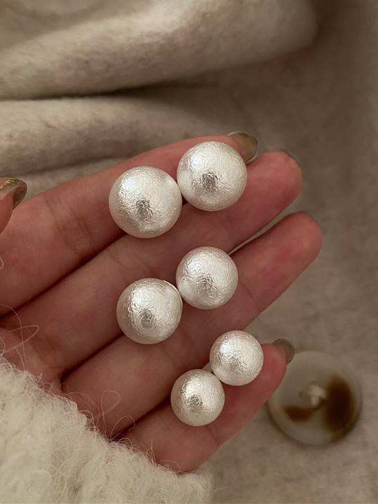 [무배]silver 92.5 청키 포인트 펄 귀걸이/은침(3 size)